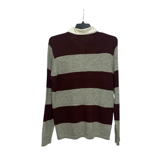 Slate And Stone Kieran Rugby Stripe Polo Sweater Long Sleeve Preppy NWT - Picture 3 of 7